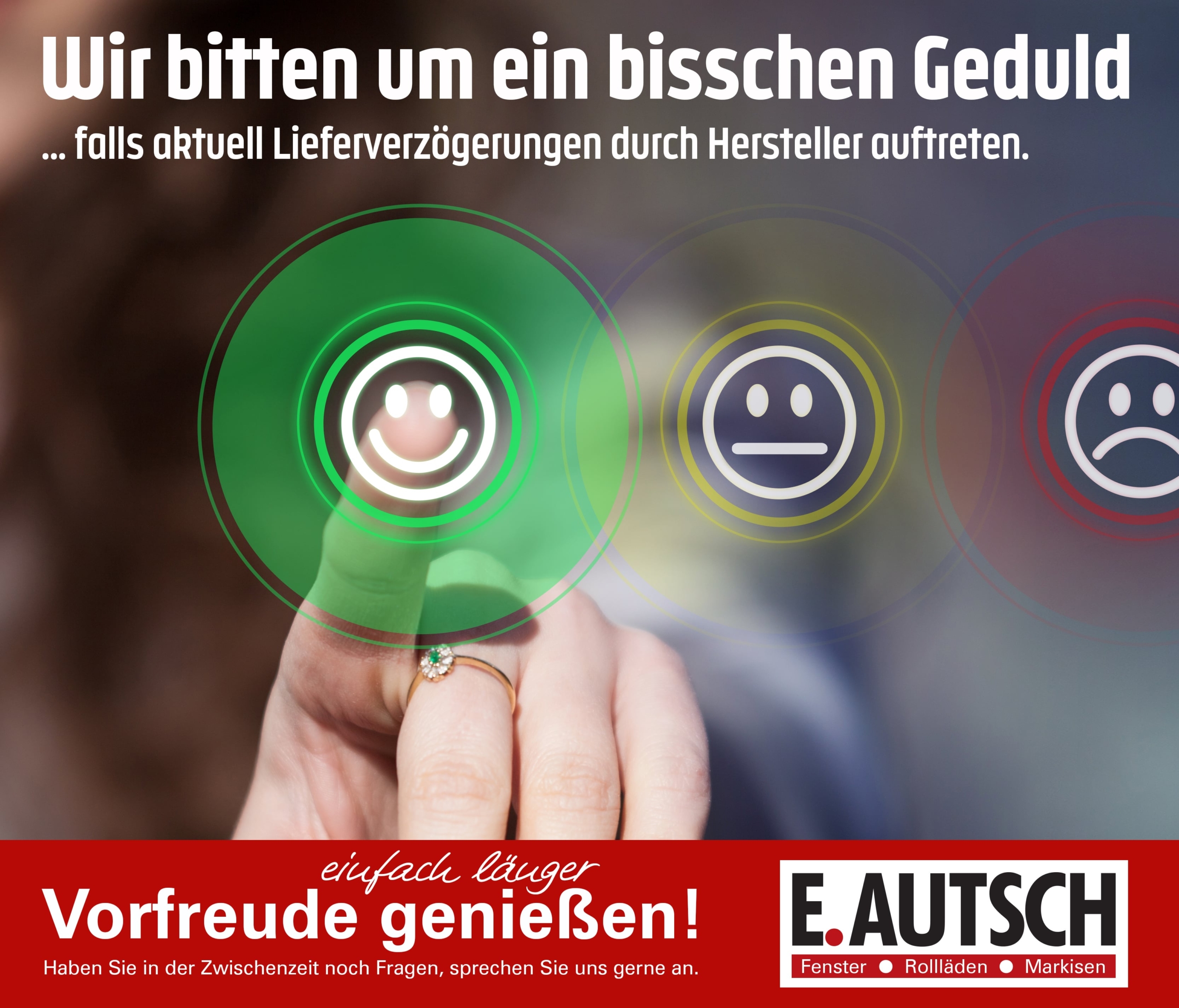Bitte um Geduld
