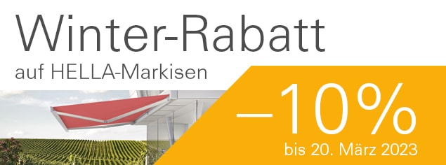 Winter-Rabatt auf Markisen